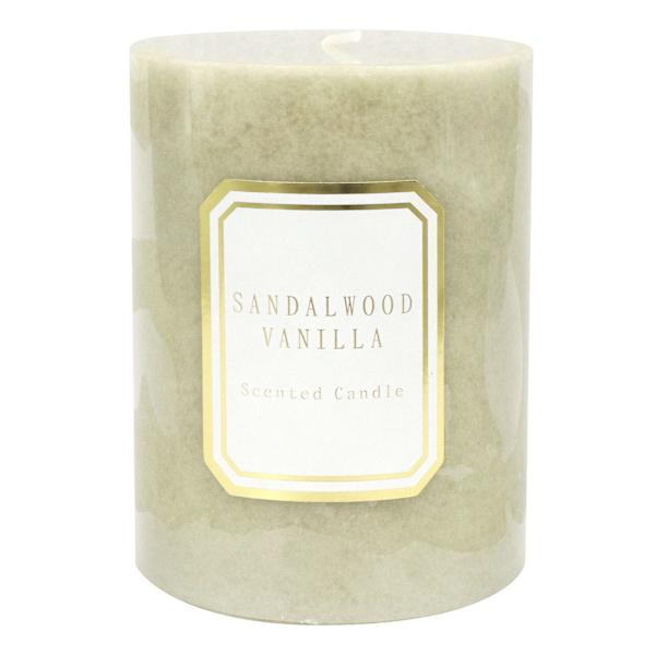 Providence Sandalwood Vanilla Scented Pillar Candle, 3x4