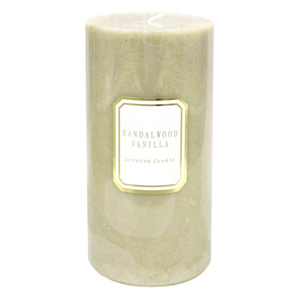 Providence Sandalwood Vanilla Scented Pillar Candle, 4x8