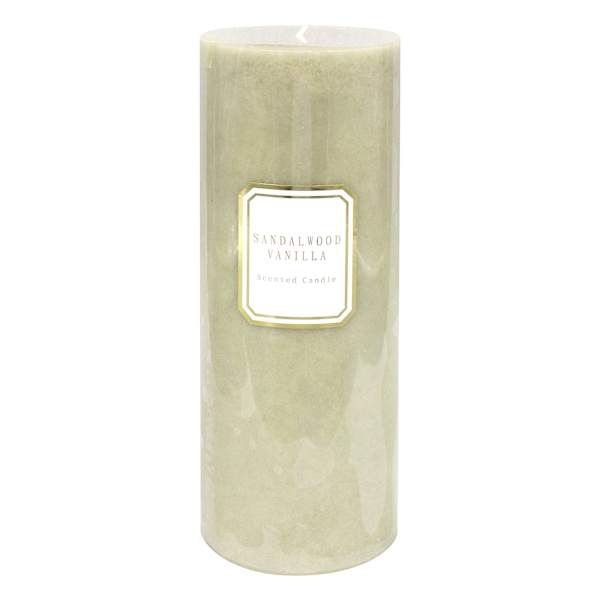 Providence Sandalwood Vanilla Scented Pillar Candle, 4x11