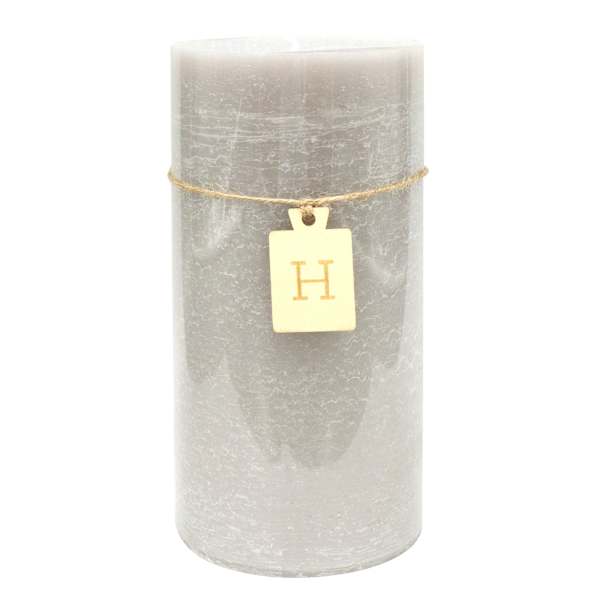 Honeybloom Light Grey Unscented Pillar Candle, 4x8