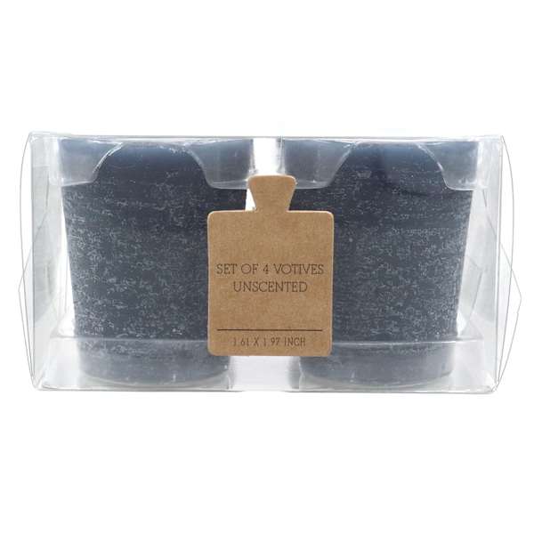 Honeybloom 4-Pack Navy Blue Unscented Votive Candles