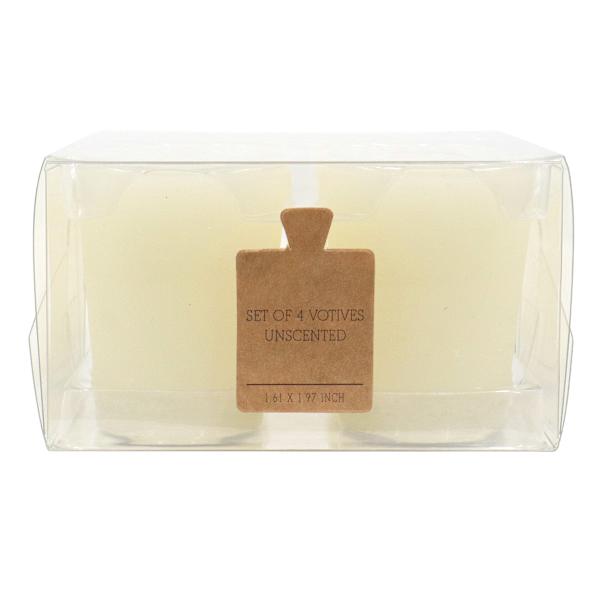 Honeybloom 4-Pack Ivory Unscented Votive Candles