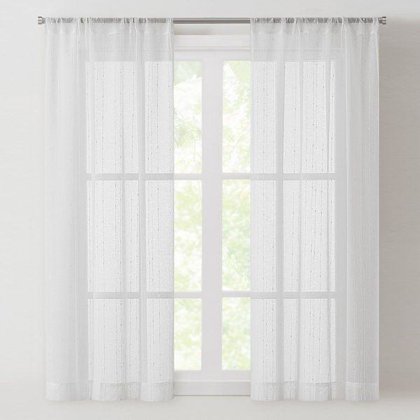 Raine White Sheer Rod Pocket Curtain Panel, 63"