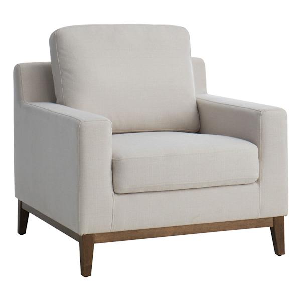 Ty Pennington Knox Upholstered Wooden Accent Chair, White