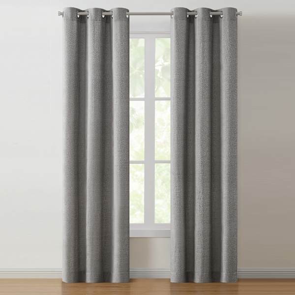 Corey Grey Light Filtering Grommet Curtain Panel, 84"