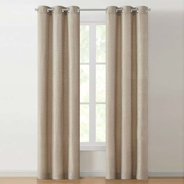 Jessica Tan Chenille Light Filtering Curtain Panel, 84"