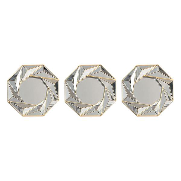 3-Piece Geo Swirl Wall Mirror Set, 10"