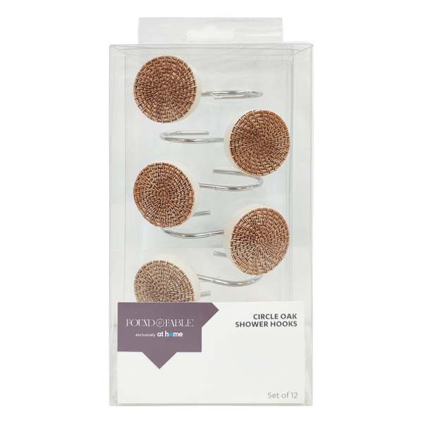 Found & Fable Circle Oak Natural Shower Hooks
