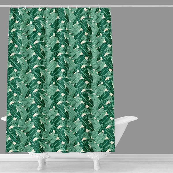 Found & Fable Banana Leaf Printed Shower Curtain, 72"