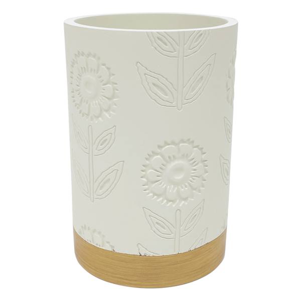 Honeybloom Reagan White Flower Stamp Tumbler, 4.5"