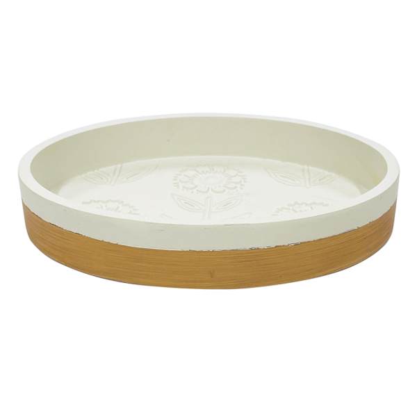 Honeybloom Reagan White Flower Stamp Soap Dish, 5.5"