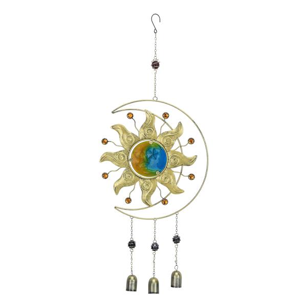 Glass Sun Metal Wind Chime, 31"