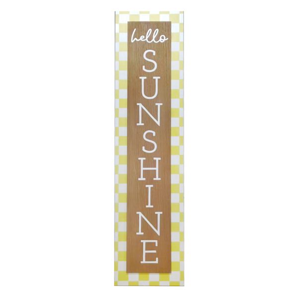 Honeybloom Hello Sunshine Outdoor Porch Leaner Sign