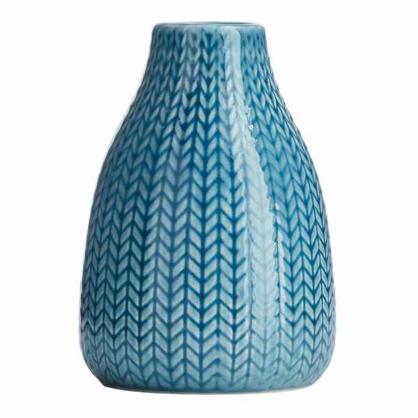 Blue Ceramic Vase, 5"