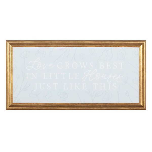 Providence Framed Love Grows Canvas Wall Sign, 24x12