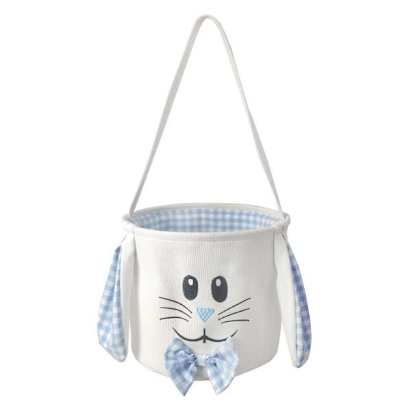 Blue Easter Bunny Face Fabric Basket