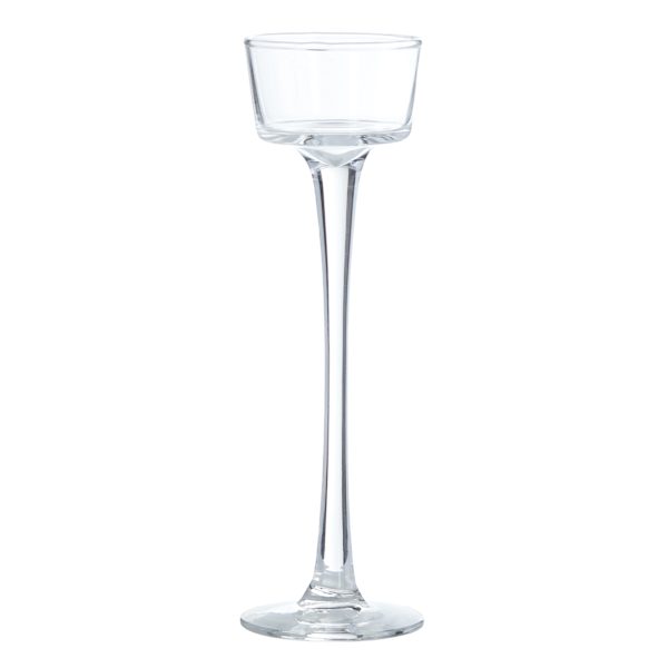 Clear Stem Glass Tealight Candle Holder, 7"
