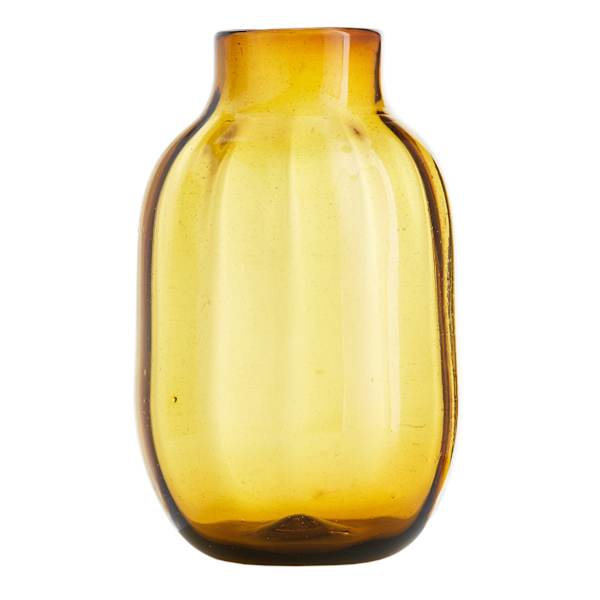 Honeybloom Amber Glass Vase, 10"