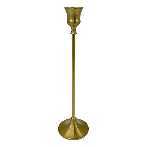 Providence Gold Metal Taper Candle Holder, 10"