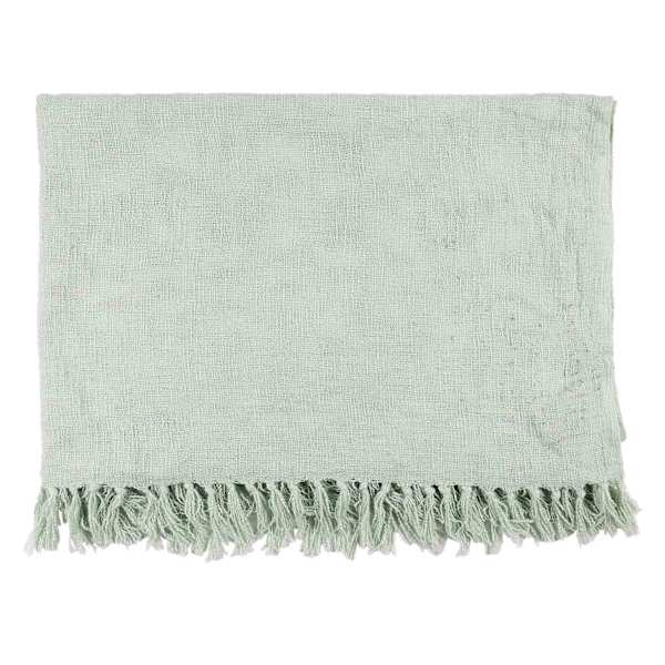 Providence Green Woven Slub Throw Blanket, 50x60