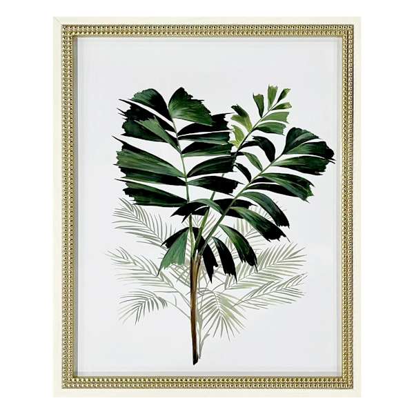 Providence Glass Framed Tropical Leaves Print Wall Art, 18x22