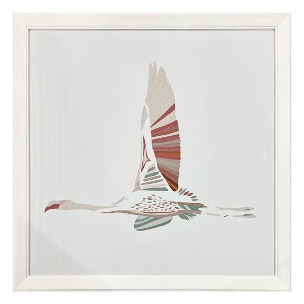 Providence Glass Framed Flamingo Print Wall Art, 33"