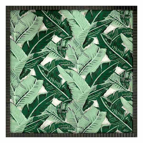 Found & Fable Glass Framed Banana Leaf Print Wall Art, 25"