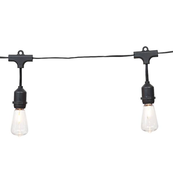 15-Count LED Filament Bulb Edison String Lights with Black Commercial Wire