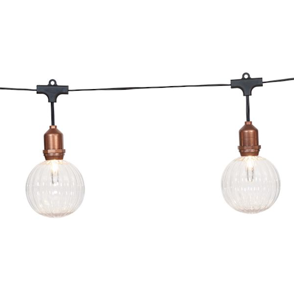 10-Count LED Filament Bulb G100 Globe String Lights with Black Commercial Wire