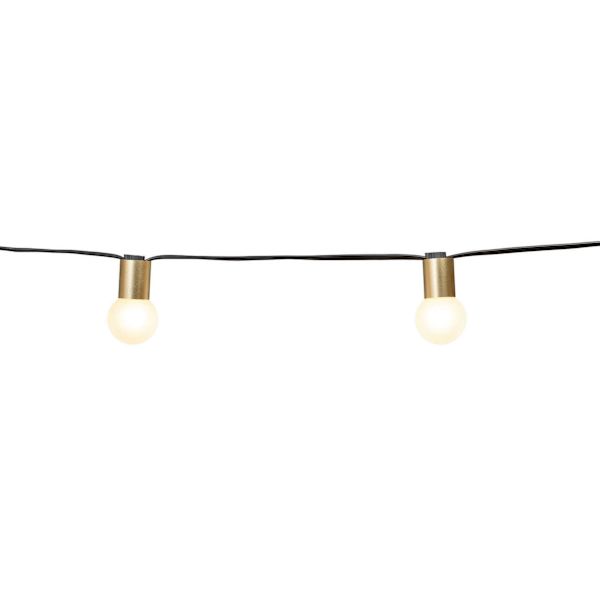 10-Count Frosted Glass Globe String Lights with Gold Base