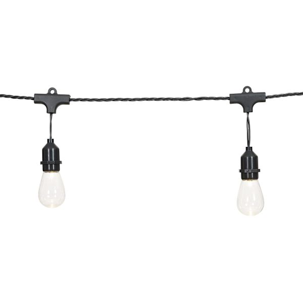 15-Count LED Edison String Lights with Black Commercial Wire