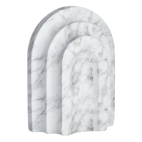 White Marbled Arcade Bookend, 8"