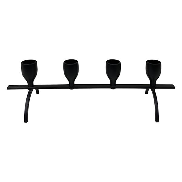 Black Metal Taper Candle Holders, 11.8"