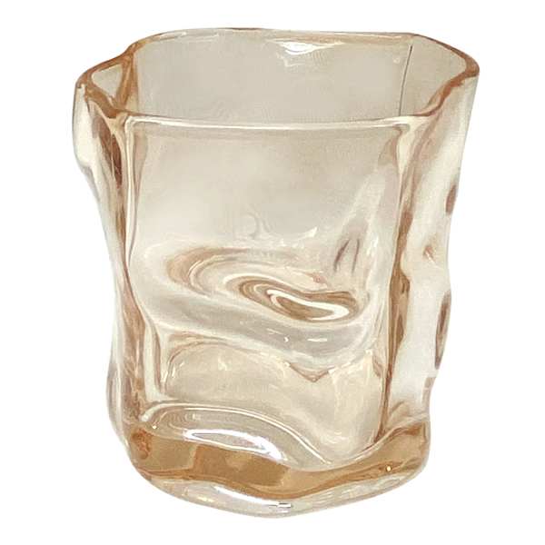 Gold Glass Candle Holder, 3.2"