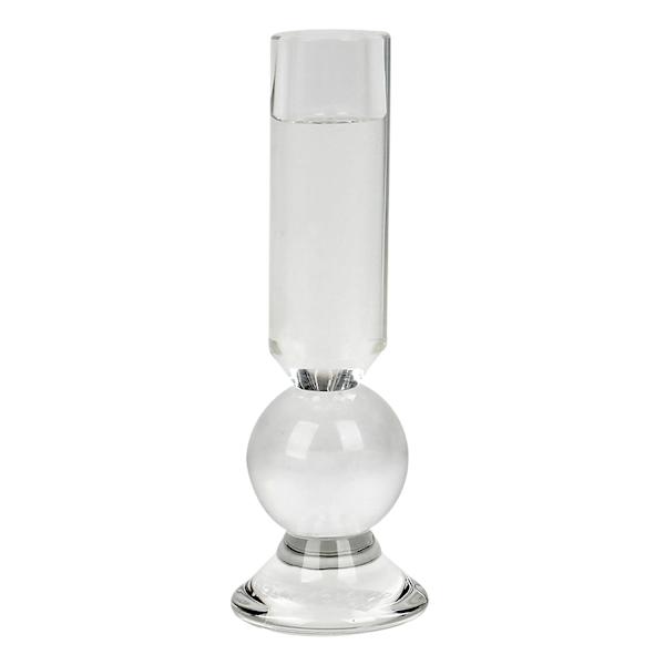 Crystal Glass Taper Candle Holder, 7"