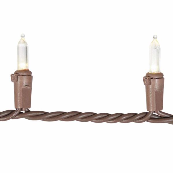 100-Count Warm White LED Mini Lights with Brown Wire