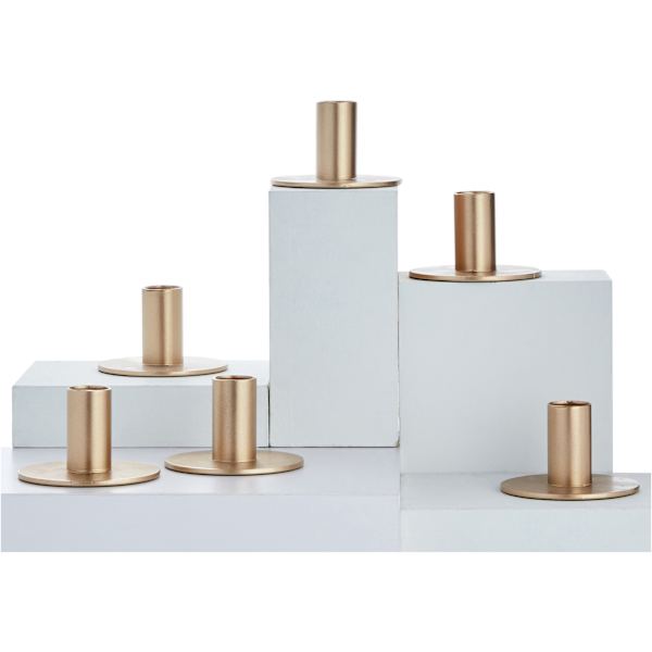 Willow Crossley Set of 6 Gold Taper Candle Holders