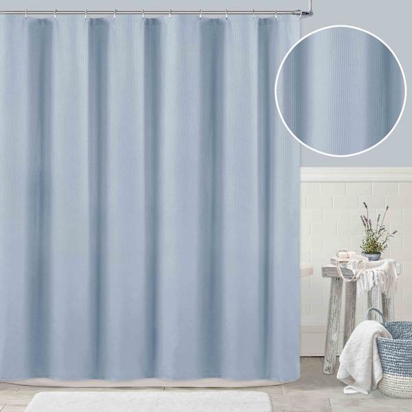 Providence Blue Penny Striped Shower Curtain, 72"