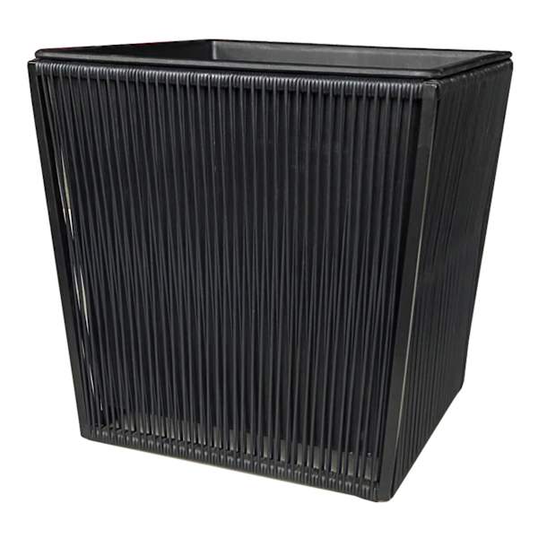 Crosby St. Cora Black Polyrattan Outdoor Planter, Medium