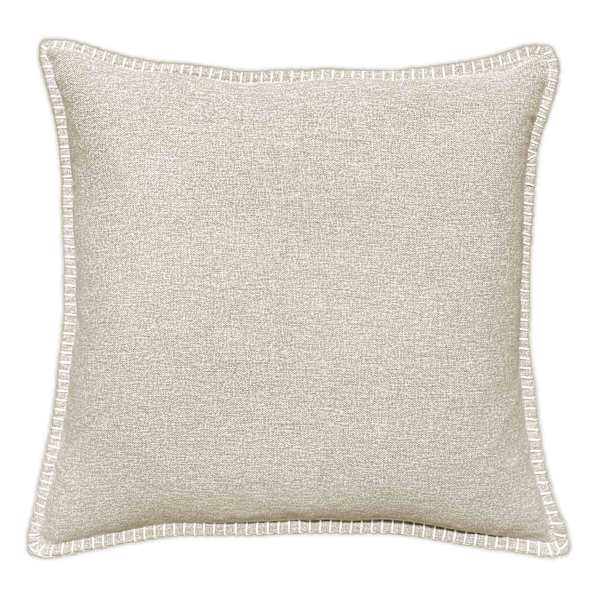 Taupe Heathered Whip Stitch Feather Filled Throw Pillow, 18"