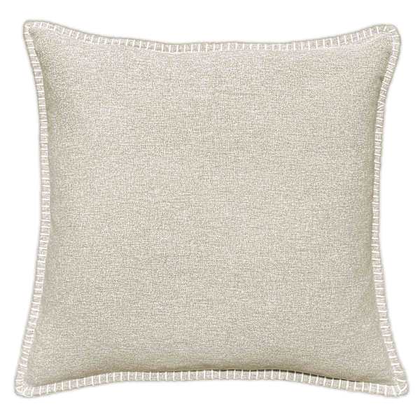Taupe Heathered Whip Stitch Feather Filled Throw Pillow, 24"
