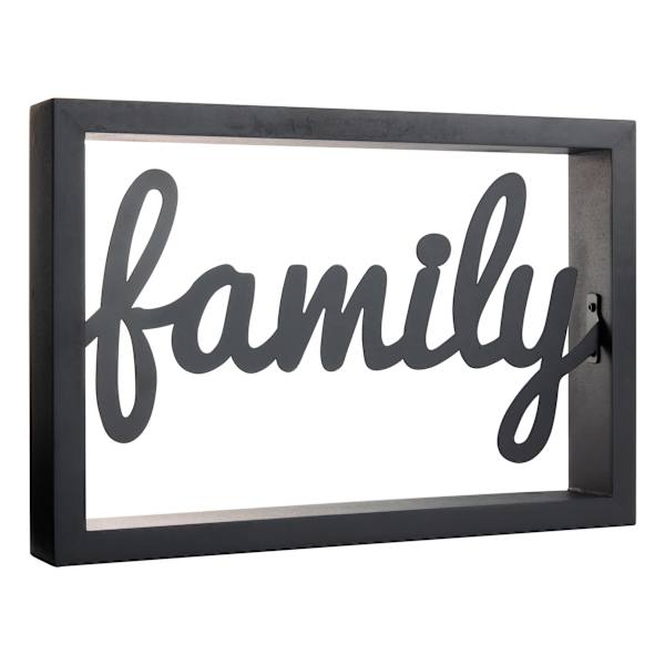 Honeybloom Framed Family Cutout Block Sign, 12x8