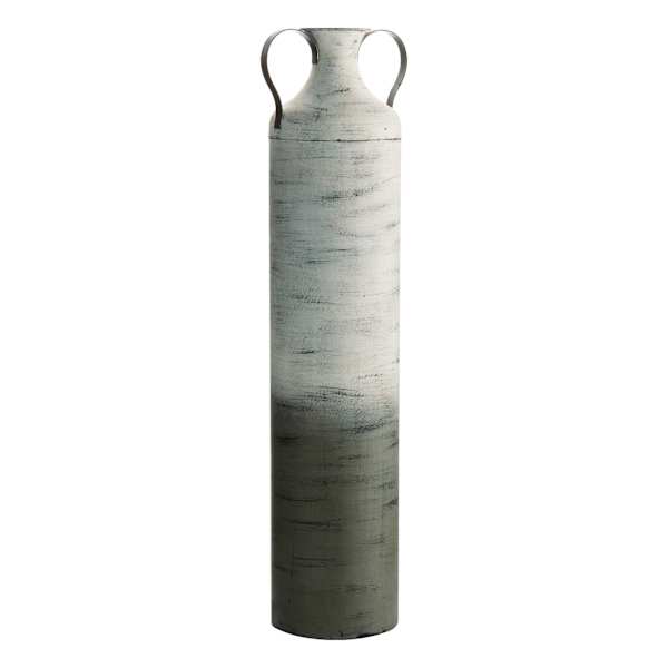 Neutral Metal Floor Vase with Handles, 30"
