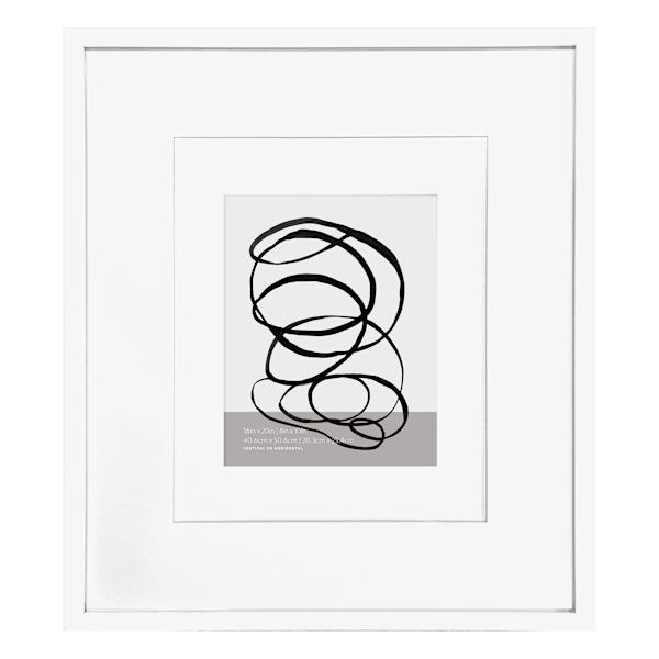 White Double Mat Wall Frame, 16x20