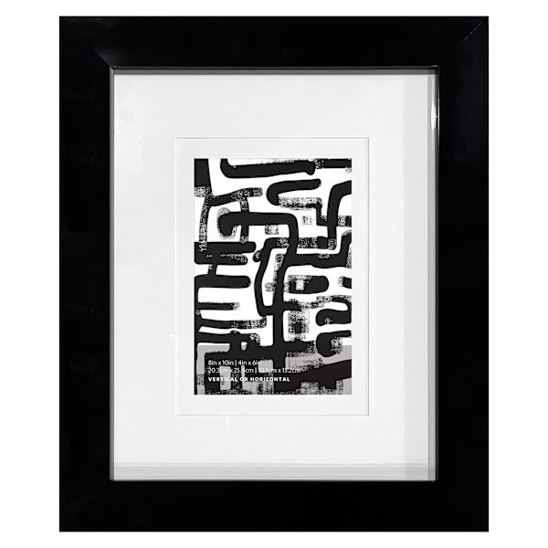 Black Double Mat Wide Wall Frame, 8x10