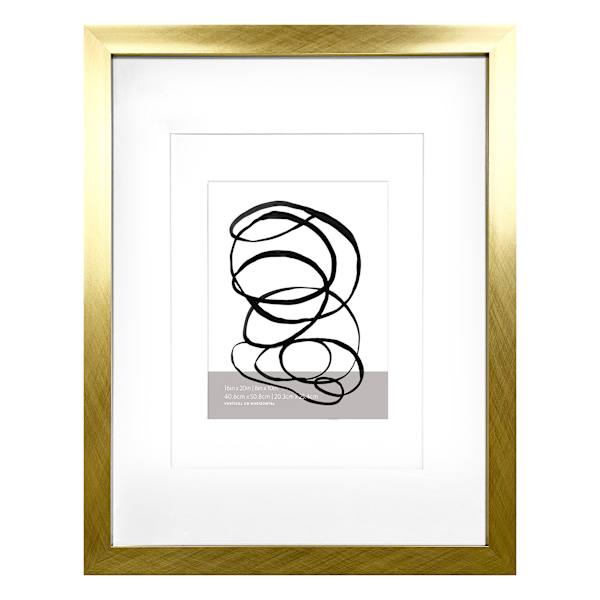 Gold Double Mat Wide Wall Frame, 16x20