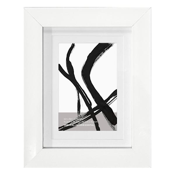 White Double Mat Wide Wall Frame, 6x8