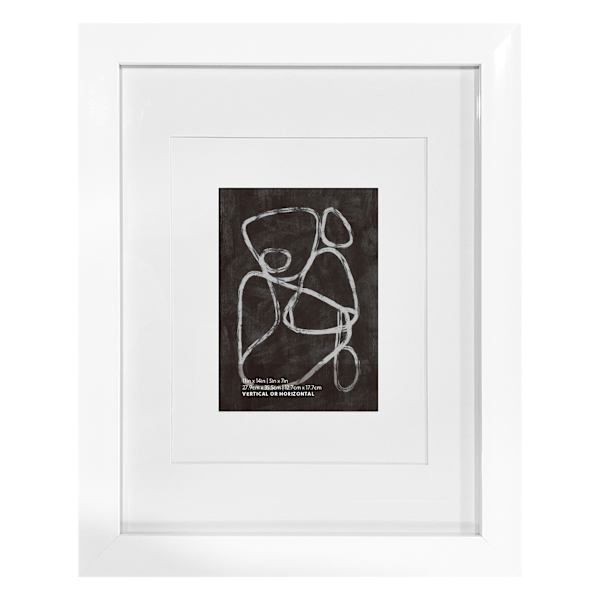White Double Mat Wide Wall Frame, 11x14