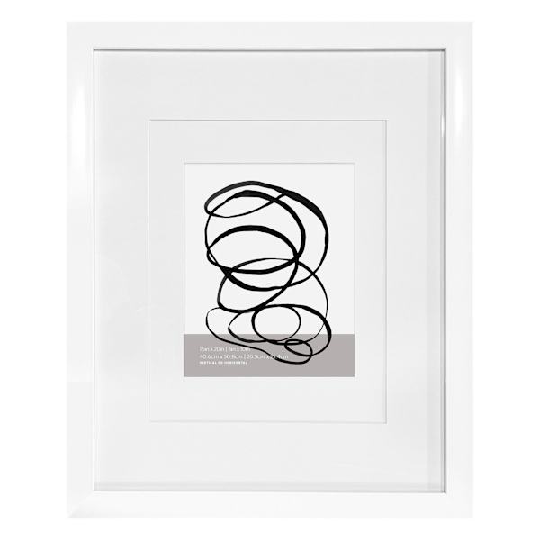 White Double Mat Wide Wall Frame, 16x20