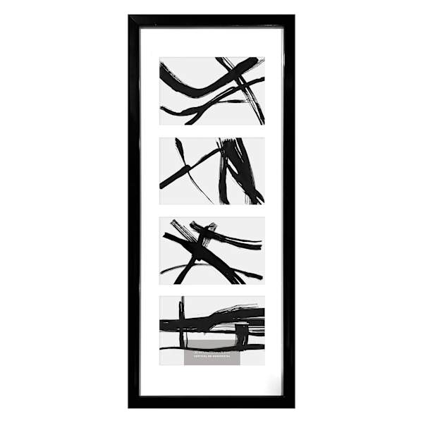 4-Opening Black Collage Picture Frame, 8x20